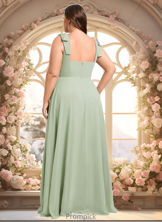 Arabella A-line Square Floor-Length Chiffon Prom Dresses With Bow HHP0025876