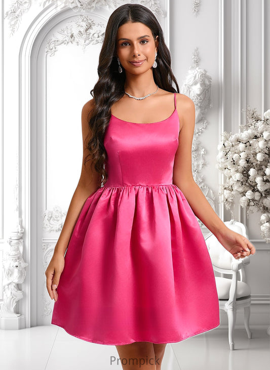 Rory Ball-Gown/Princess Scoop Short Satin Homecoming Dress HHP0025714