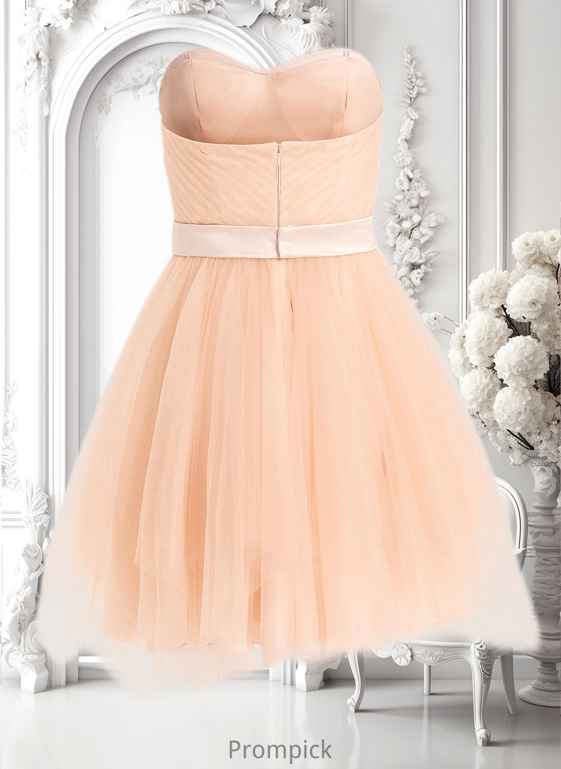 Beatrice Ball-Gown/Princess Sweetheart Short Tulle Homecoming Dress With Bow HHP0025719